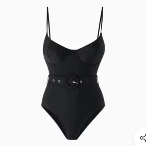 Jonathan Simkhai Black One-Piece Swimsuit with Belt